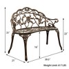 Costway Outdoor Garden Bench Chair Loveseat Cast Aluminum Patio Antique Rose - 2 of 4