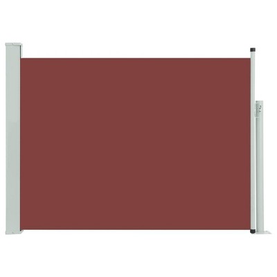 vidaXL Brown Patio Retractable Side Awning - UV and Water Resistant Outdoor Privacy Screen Durable with PU Coated Fabric and Powder Coated Steel Cover