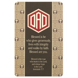 Dicksons Dad Blessed is He Who Gives Generously Laminated Brown 4 x 2.5 Paper Bookmark Pocket Card Place Keeper Pack of 12 - 1 of 2