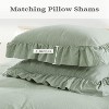 Sage Green Ruffled Duvet Cover Twin, Soft Washed Microfiber Vintage French Country Duvet Cover Set for Kids Girls - 4 of 4