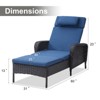 Buenhomino Outdoor Chaise Lounge Chairs Set, Set of 2 Wicker Patio Reclining Chairs with Adjustable Backrest and Cushion, Rattan Lounger for Pool - 4 of 4