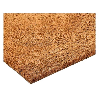 Natural Coir Monogrammed Outdoor Doormat with Black Lettering