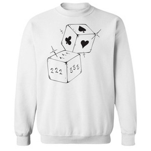 Rerun Island Men's Dice Symbols Long Sleeve Graphic Cotton Pullover Sweatshirt - 1 of 4