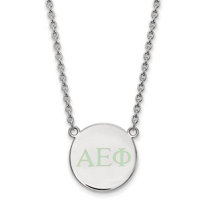 Black Bow Jewelry Sterling Silver Alpha Epsilon Phi Greek Life Necklace 18 Inch