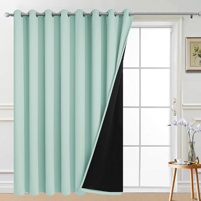Yakamok Room Darkening Thermal Insulated Blackout Curtains for Bedroom (W100 x L84,Aqua 1 Panel)
