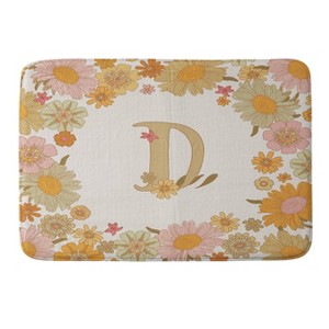 Deny Designs Iveta Abolina Retro Florals 70s Memory Foam Bath Mat Cream - 1 of 4