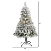 4ft. Flocked Pine Artificial Christmas Tree with Pinecones & 100 Clear LED Lights – Charming Winter Holiday X-Mas Tree - 2 of 4