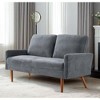 CAVINAS Modern & Vintage Loveseat Sofa, Velvet Upholstered 2 Seater Sofa Couch with Sleek Design, for Home, Apartment or Office - 3 of 4