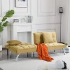 MAYEERTY 67.7" Futon Sofa Bed - 5-Position Adjustable Backrest, Velvet Upholstery, Tufted Design, 2 Pillows - 2 of 4