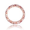 Guili Elegant Sterling Silver 18K Rose Plated Zig-Zag Band Ring with Ruby Cubic Zirconia Center and Clear Round Accents, Size 6, 7, and 8. - 3 of 3
