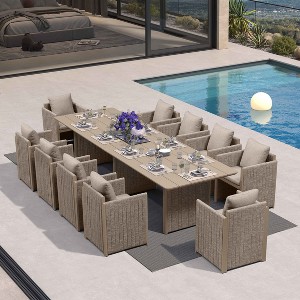 PURPLE LEAF Patio Dining Furniture Set Modern Outdoor Furniture Set Aluminum Dining Table and Chairs - 1 of 4
