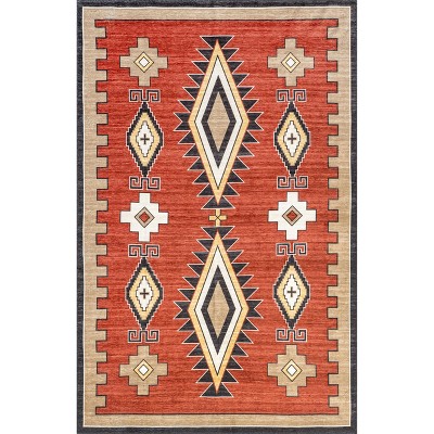 3X4 Tribal Machine Washable Printed Area Rug for any Room, Home Decor