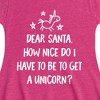 Girls' - Instant Message - Christmas Dear Santa Unicorn Fit & Flair Cap Sleeve Graphic Dress - 2 of 4