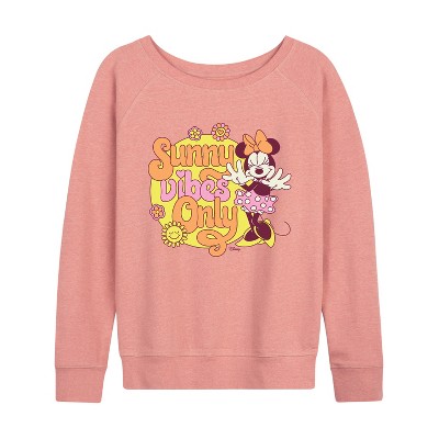 Women's - Disney - Mickey & Friends Lightweight French Terry Wide Neck Long Sleeve Shirt