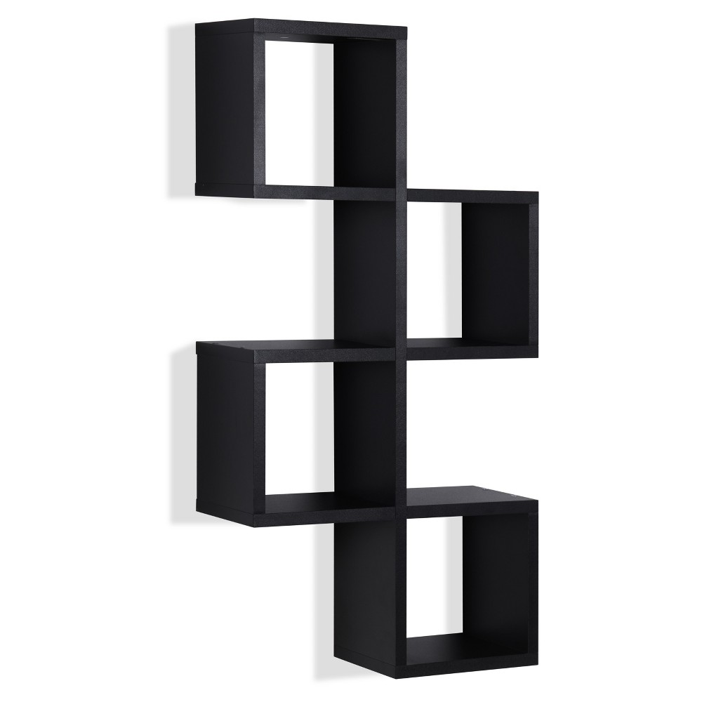 Photos - Kids Furniture 30" x 15.25" Cubby Chessboard Wall Shelf Black - Danya B.