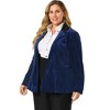 Agnes Orinda Women's Plus Size Winter Velvet Blazer Button Lapel Work Jacket - 4 of 4