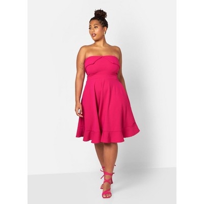 Rebdolls Women's Aurora Skater Midi Dress w. Pockets