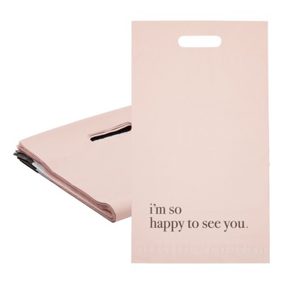 Stockroom Plus 50 Pack Pink Poly Mailers with Handles (10x13)