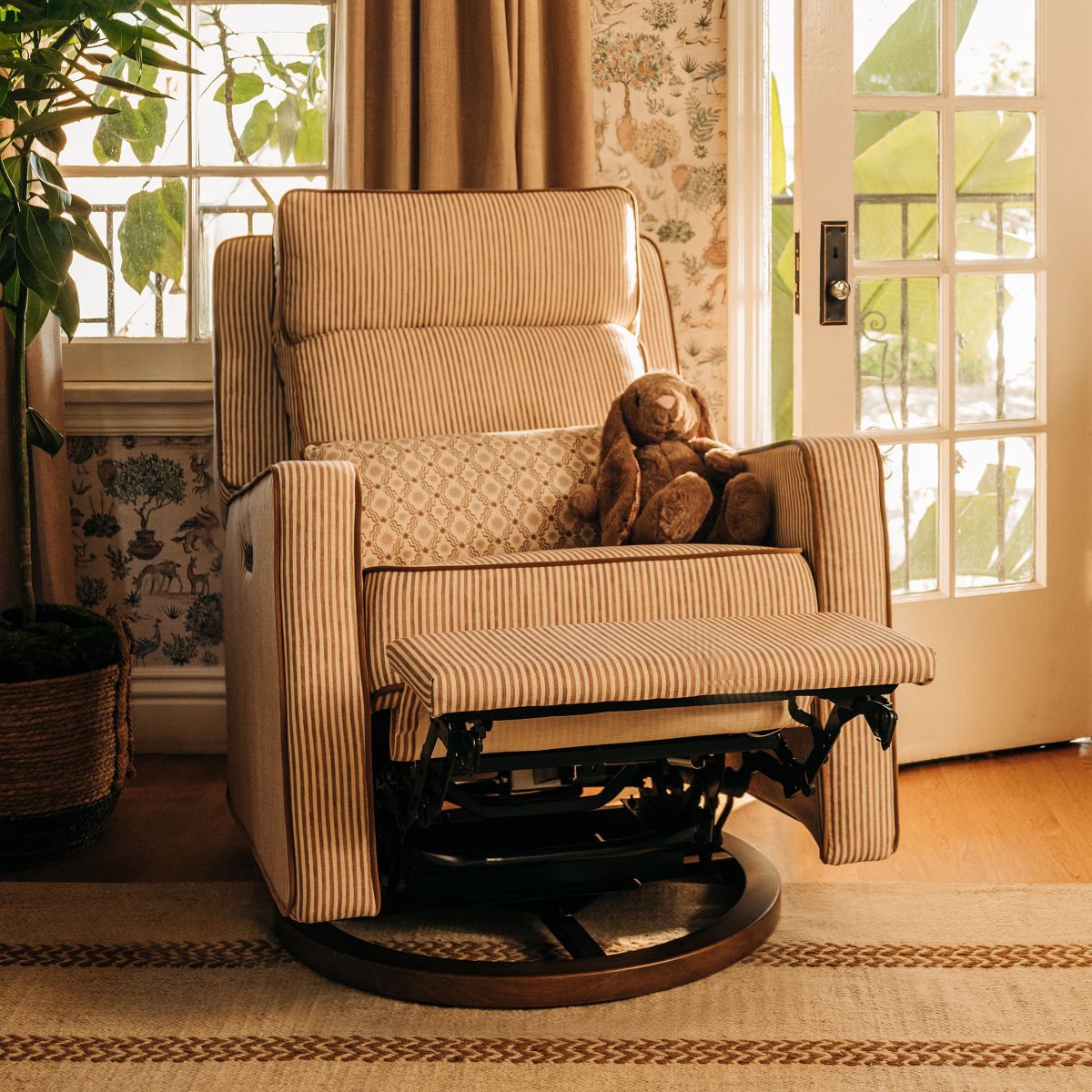 Babyletto Sigi Pro Power Recliner and Swivel Glider with Power Adjustable Headrest and Lumbar Support by Nate Berkus