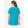 Woman Within Women's Plus Size Short-Sleeve V-Neck Shirred Tee - 3 of 4