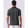 INSPIRE CHIC Men's Stretch Athletic Workout Short Sleeved Golf Heathered Polo Shirt - 3 of 4