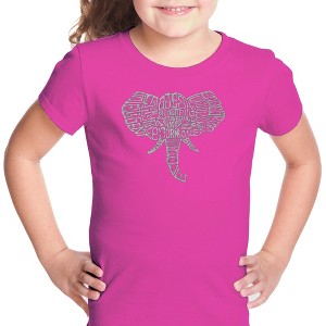 LA Pop Art Girl's Word Art T-shirt - Tusks - 1 of 4