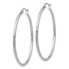 Black Bow Jewelry 2mm, 14k White Gold Classic Round Hoop Earrings, 45mm (1 3/4 Inch) - 2 of 4