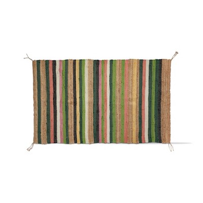 tagltd Makena Chindi Rug Green Multi Cotton Indoor Rug 24L x 36W inches