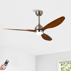 52" Ceiling Fan with Lights Remote Control,Quiet DC Motor 3 Blade Ceiling Fans 6 Speed Levels,Reversible Ceiling Fan,for Patio,Living Room,Bedroom - 1 of 4