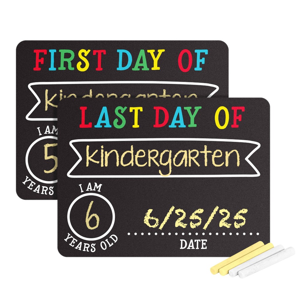 Photos - Dry Erase Board / Flipchart Pearhead First/Last Day of School Chalk Board Set 