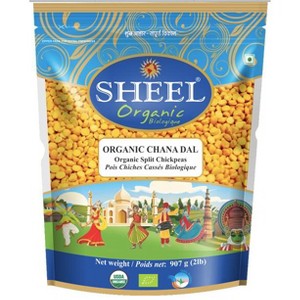 Organic Chana Dal / Split Chickpeas - 32 oz (2 Lb) 907g - Sheel Brand USDA Certified Organic Product - 1 of 2
