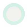 Gibson 12 Piece Banded Fine Ceramic Dinnerware Set in Turquoise - 4 of 4