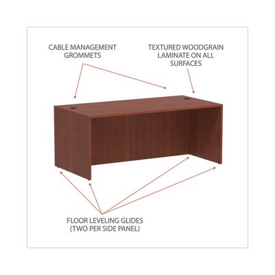 Medium Cherry Wood Desk Shell with Filing Cabinet