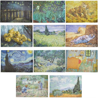 Vincent Van Gogh Art Poster Collection for Office, Dorm, Bedroom, 13x19 in, 20 Pack
