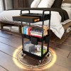 Itopfox 3-Tier Rolling Utility Cart with Drawer, Multifunctional Storage Organizer for Kitchen, Bathroom, Living Room, Office - Black - 3 of 4