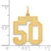 Black Bow Jewelry 14k Yellow Gold, Jersey Collection, Medium Number 50 Pendant - 3 of 4