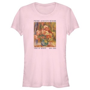 Junior's Lost Gods Renoir Vase Of Roses T-Shirt - 1 of 4
