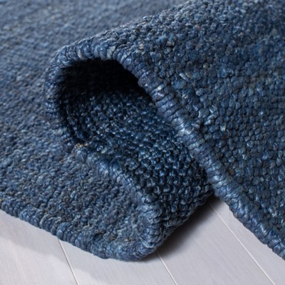 Navy Hand-Knotted Jute Area Rug, 4' x 6'