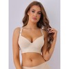 Allegra K Women's Available for Plus Size Deep V-Neck Adjustable Straps Underwire Plus Size Push Up Bras - image 4 of 4