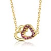 Kids' 14K Gold Plated Necklace with Entwined Double Hearts and Cubic Zirconia – A Sweet and Elegant Sparkling Design - 3 of 3