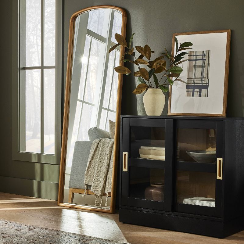  22" x 65" Wood Arched Decorative Floor Mirror Woodgrain - Threshold™ designed with Studio McGee, 3 of 6