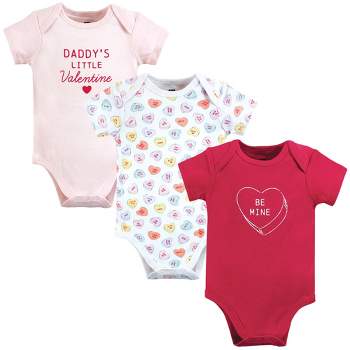 Hudson Baby Infant Girl Cotton Long-sleeve Bodysuits, Be Mine Valentine ...