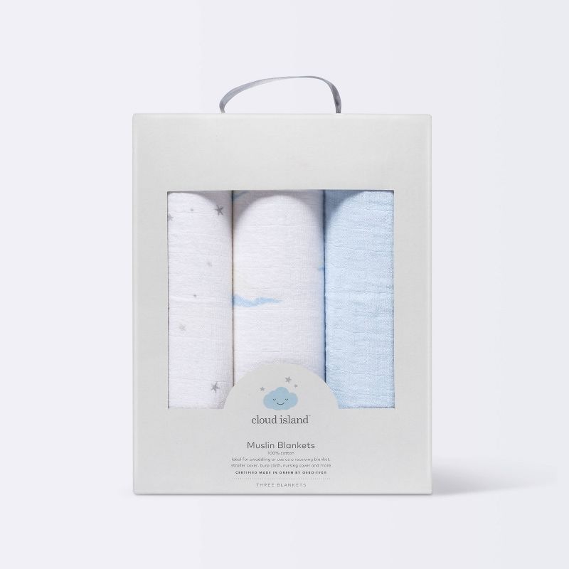 Muslin Swaddle Blankets 3pk - Cloud Island&#8482; Two by Two Animals, 4 of 5