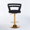 Sapphtopaz Modern Bar Stools Set of 2 Velvet Upholstered Adjustable Height Barstools with Iron legs Counter Height Bar Stools for Kitchen Island - 4 of 4