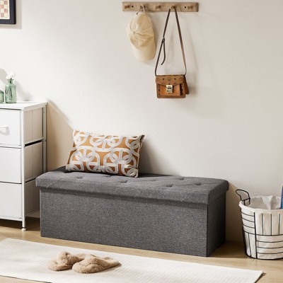 NicBex 30" Storage Bench Rectangle Ottoman with Storage Padded Seat Cushion Lounge Box for Bedroom, Entryway