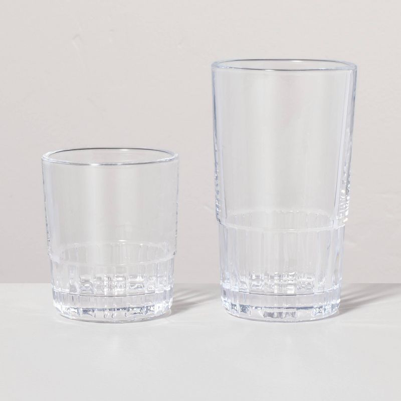12.8oz Tall Fluted Glass Tumblers Clear - Hearth & Hand™ with Magnolia, 4 of 8