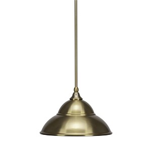 Toltec Lighting Stem 1 - Light Pendant in  New Aged Brass with 13" New Age Brass Double Bubble Metal Shade Shade - 1 of 1