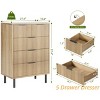 Wave Fluted 5 Drawer Dresser for Bedroom, Tall Dressers Chest of Drawers,Closet Dresser Organizer - 2 of 4