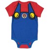 SUPER MARIO Nintendo Mario Luigi Baby Bodysuit and Hat Set Newborn to Infant - 3 of 4