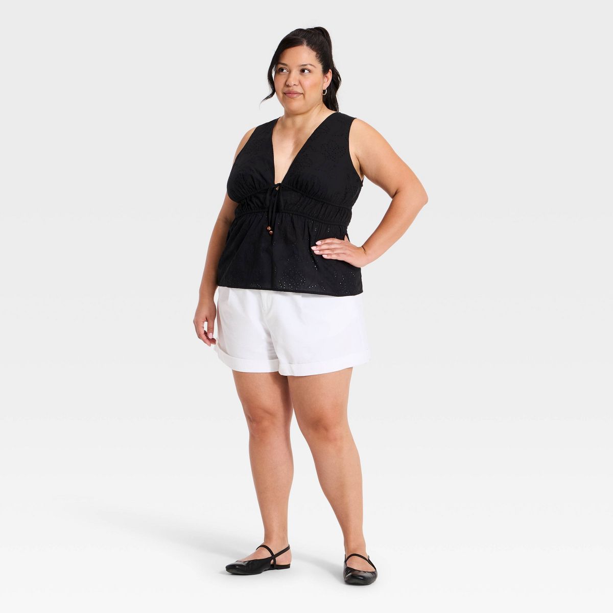 Women Tie-Front Peplum Tank Top - A New Day™ - thumbnail 7